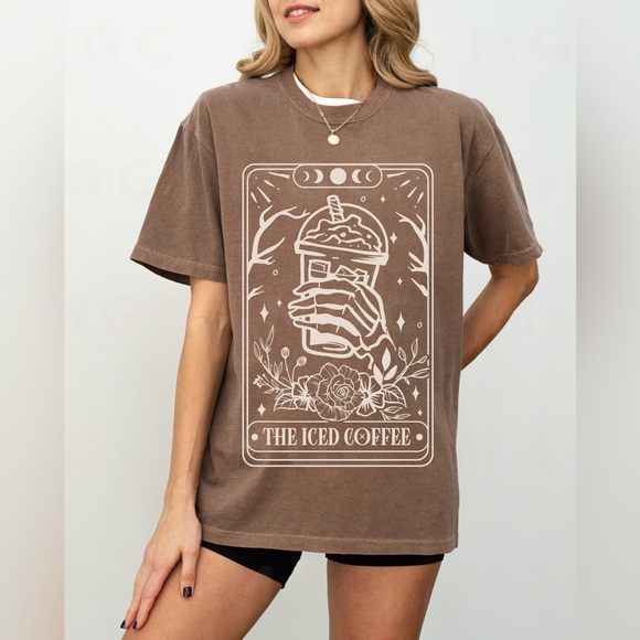 Comfort Colors Iced Coffee Tarot Card Shirt - Picture 2 of 10